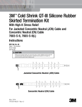 3M Cold Shrink QT-III Termination Kit 7665-S-8, CN, JCN Cable, 5-35 kV, Insulation OD 1.05-1.80 in, 1/kit Operating instructions