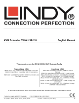 Lindy 500m Fibre Optic DVI-D Single Link & USB 2.0 KVM Extender, Receiver User manual