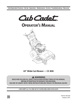 Cub Cadet CC800 User manual