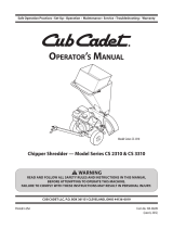 Cub Cadet CS 3310 Chipper Shredder User manual
