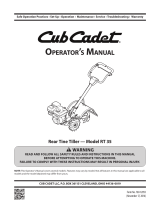 Cub Cadet RT 35 Rear-Tine Garden Tiller User manual