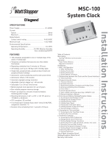 Legrand MSC-100 System Clock for use Installation guide