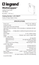 Legrand LC8-120/277 Contractor Panel User guide