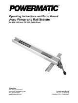 Powermatic 50" Rail Set for PM64B User manual