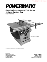 Powermatic 2000B table saw - 5HP 3PH 230/460V 30" RIP User manual