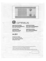 Optimus A-251 User manual