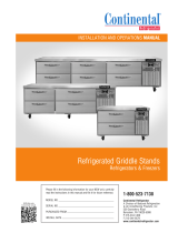 Continental Refrigerator Refrigerated Griddle Stand Operating instructions