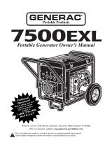Generac Portable Products 7500EXL Rated watt Extended Life Generator Owner's manual