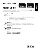 Epson ECOTANK ET-2750ECOTANK ET-2756 Owner's manual
