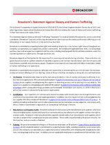 Broadcom ’s Statement Against Slavery and Human Trafficking User guide