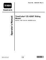 Toro TimeCutter ZS 4200T Riding Mower User manual