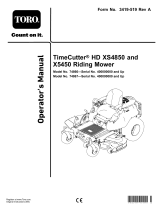 Toro TimeCutter HD XS4850 Riding Mower User manual