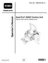 Toro Sand Pro 2040Z Traction Unit User manual