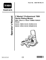 Toro Z Master Professional 7000 Series Riding Mower, With 132cm TURBO FORCE Rear Discharge Mower User manual