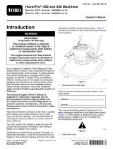 Toro HoverPro 450 Machine User manual