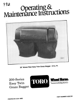 Toro 38" Easy Twin Rear Bagger User manual