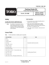Toro Parking Brake Kit, ProLine Mid-Size Hydro Mowers Installation guide