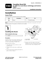 Toro Canadian Decal Kit, 2006 Lawn Mower Installation guide