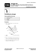 Toro Weight Kit, 2006 and After ProLine Fixed-Deck Mid-Size Mowers Installation guide