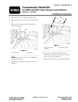 Toro Transmission Shield Kit, 2005 and After Super Recycler Lawn Mowers Installation guide