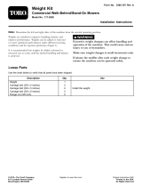 Toro Weight Kit, Commercial Walk-Behind/Stand-On Mowers Installation guide