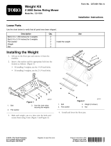 Toro Weight Kit, Z 2000 Series Riding Mower Installation guide