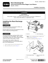Toro Rear Discharge Kit, Heavy-Duty Recycler/Rear Bagger Lawn Mowers Installation guide