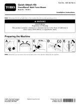 Toro Quick Attach Kit, GrandStand Multi Force Mower Installation guide