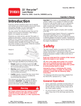 Toro 22in Recycler Lawnmower User manual