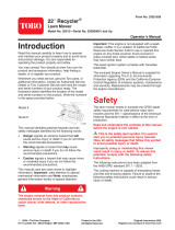 Toro 22in Recycler Lawnmower User manual