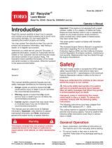 Toro 22in Recycler Lawnmower User manual