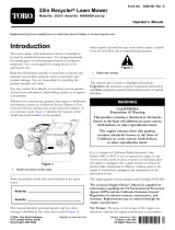 Toro 22in Recycler Lawn Mower User manual