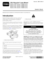 Toro 22in Recycler Lawn Mower User manual