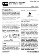 Toro 22in Recycler Lawn Mower User manual