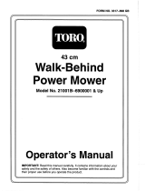 Toro 43cm Rear-Bagging Lawnmower User manual