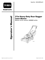 Toro 21in Heavy-Duty Rear Bagger Lawnmower User manual