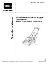 Toro 53cm Heavy-Duty Rear Bagger Lawn Mower User manual
