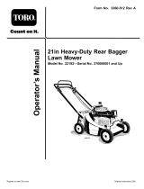 Toro 21in Heavy-Duty Rear Bagger Lawn Mower User manual