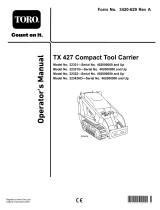 Toro TX 427 Wide Track Compact Tool Carrier User manual