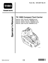 Toro TX 1000 Compact Tool Carrier User manual