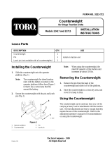 Toro Counterweight, Dingo-Diesel Installation guide