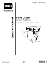 Toro Stump Grinder, Compact Tool Carrier User manual
