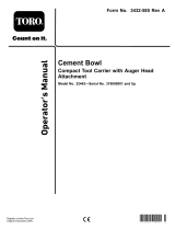Toro Cement Bowl, Compact Tool Carrier User manual