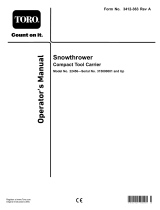 Toro Snowthrower, Compact Tool Carrier User manual