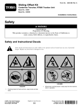 Toro Sliding Offset Kit, Centerline Trencher, RT600 Traction Unit Installation guide