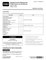 Toro Backhoe Drive Release Kit, RT600 Traction Unit Installation guide