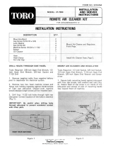 Toro Air Cleaner Kit, Groundsmaster 72/ProLine 118 Model 30718 Installation guide
