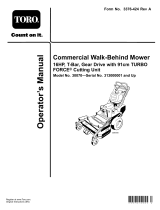 Toro Commercial Walk-Behind Mower, 16HP, T-Bar, Gear Drive User manual