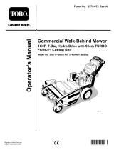 Toro Commercial Walk-Behind Mower, 16HP, T-Bar, Hydro Drive User manual