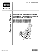 Toro Commercial Walk-Behind Mower, Floating Deck, T-Bar, Gear Drive User manual